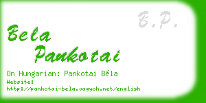 bela pankotai business card